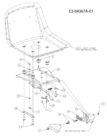 Seat support STORM 108/20 H Cat.2011 Garden tractor