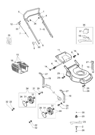 Illustrated parts list LR 53 PK (K650) Lawnmower