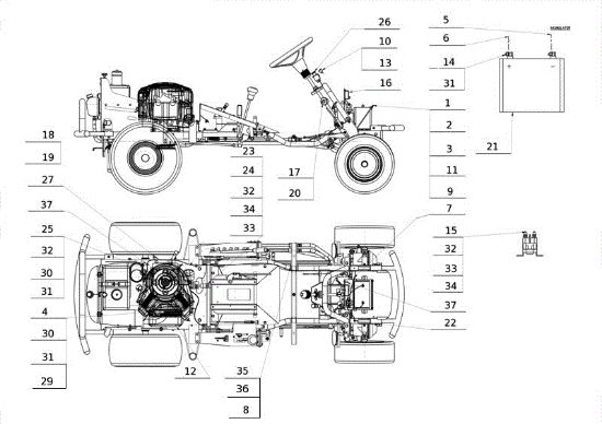 Electrical parts TUAREG 92 4x4 EVO Cat.2011 Garden tractor