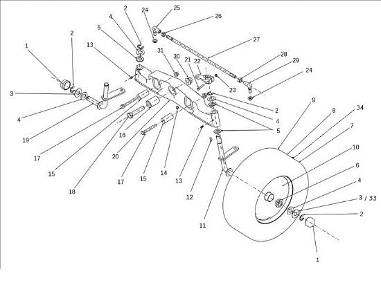 Front axle EF 106J/15,5H Cat.2011 Garden tractor