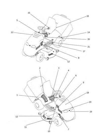Labels EF 106J/15,5H Cat.2011 Garden tractor