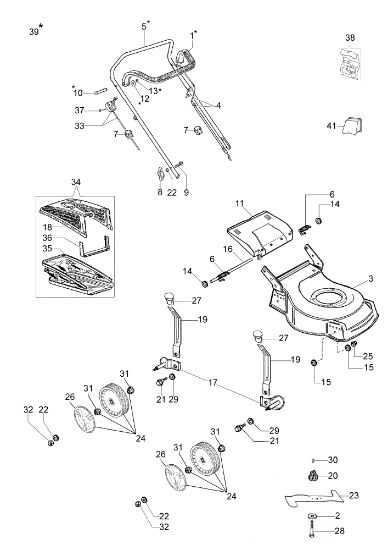 Illustrated parts list LR 48 PBQ COMFORT Lawnmower