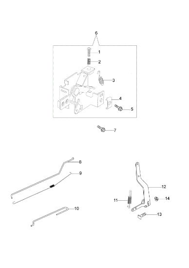 Control lever LR 44 TK (K500) Lawnmower