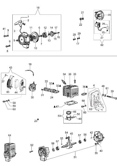 Starter assy and engine AT 8000 (Euro 2) Mistblower