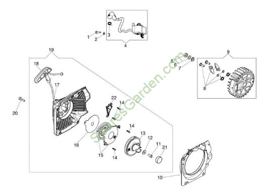 Starter assy MT 6500 Chainsaw
