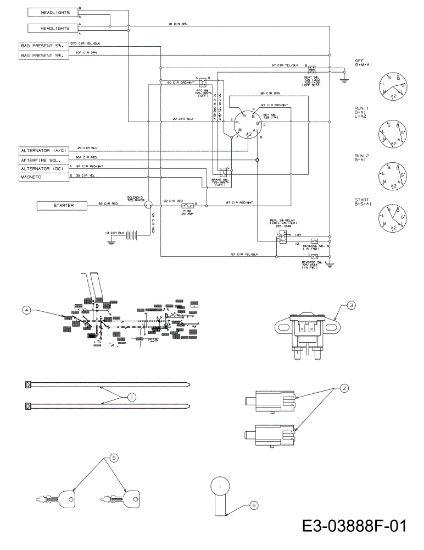 Wiring schematic (1/2) KOMMAND 92/13 T Cat. 2012 Garden tractor