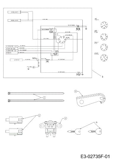 Wiring schematic (1/2) STORM 108/18,5 H Cat.2012 Garden tractor