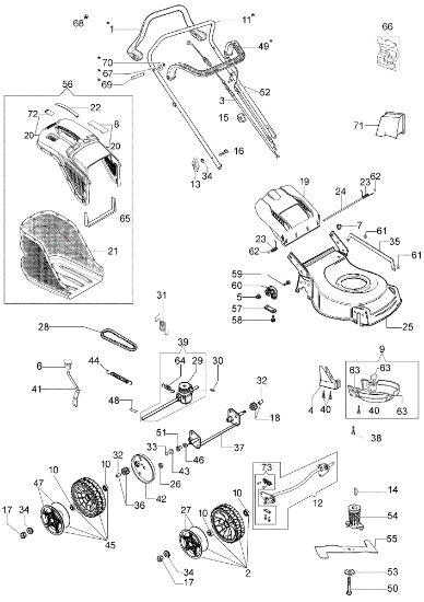 Illustrated parts list LR 48 TBQ COMFORT PLUS Lawnmower