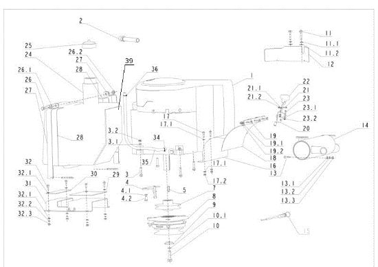 Engine CROSS JET UNIVERT TUAREG 92/18 Garden tractor (Only for the French market)