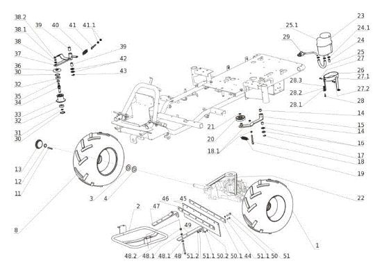 Rear axle CROSS JET UNIVERT TUAREG 92/18 Garden tractor (Only for the French market)