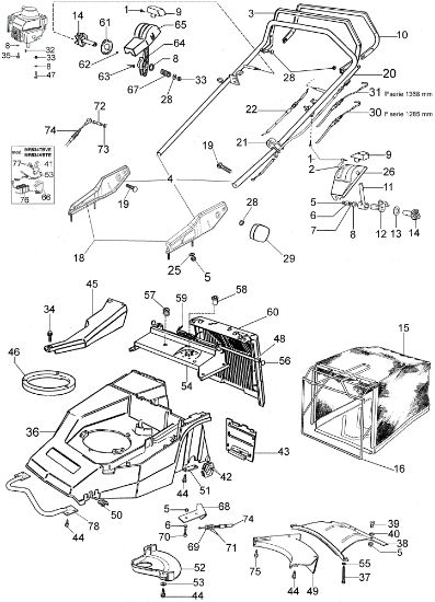 New handle (From January 2003) MR 534 TBV Lawnmower