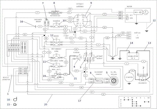 Wiring schematic EF 106J/15,5H Cat.2012 Garden tractor