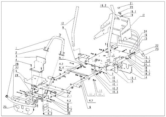 Frame assembly TUAREG 92 EVO Cat.2012 Garden tractor
