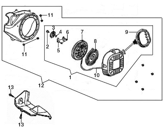 Starter assy ARTIK 56 Snow blower