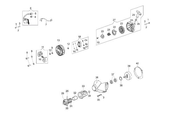 Starter assy and clutch DS 4300 S Brushcutter