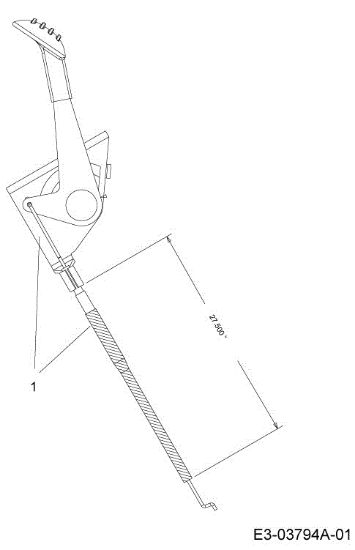 Throttle cable STORM 95/11,5 T Cat.2013 Garden tractor