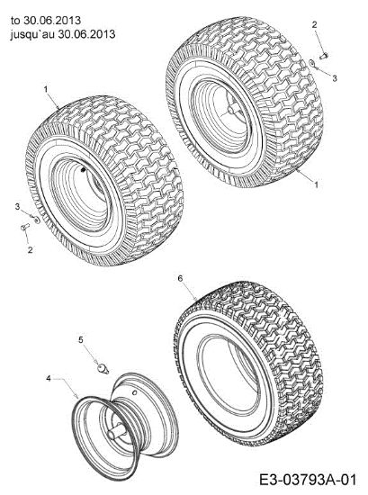Rear wheels STORM 97/13 T Cat.2013 Garden tractor