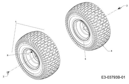 Rear wheels STORM 97/13 T Cat.2013 Garden tractor