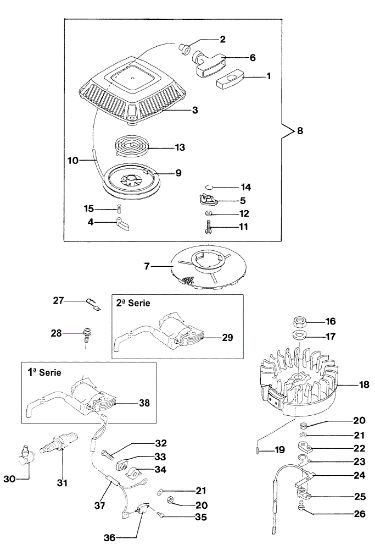 Engine starter and ignition MR 534 TKV Lawnmower