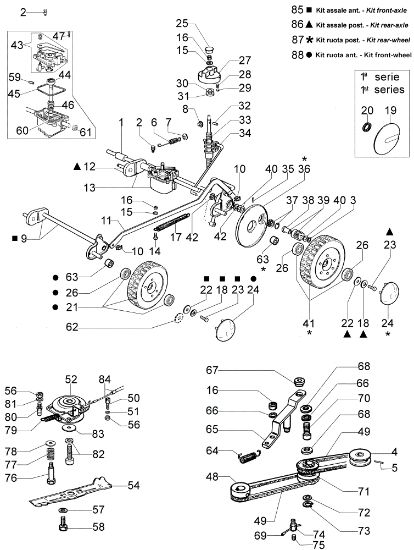 Axle assy MR 534 TKVF Lawnmower