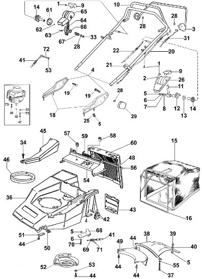 New handle (From January 2003) MR 534 TKVF Lawnmower