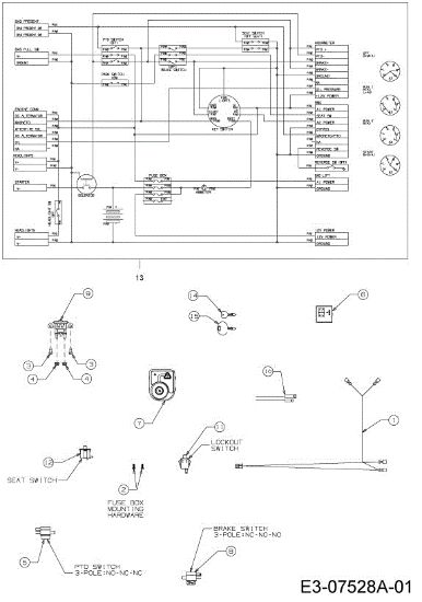 Wiring schematic KOMMAND 92/16 H PLUS Cat. 2013 Garden tractor