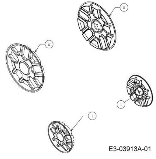 Wheel covers LR 55 VBX 4-IN-1 Cat. 2013 Lawnmower