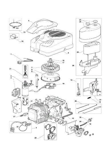 Starter, carburettor and air filter EF 101C/16K H Cat.2013 Garden tractor
