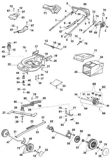 Illustrated parts list AR 53 TBV Lawnmower