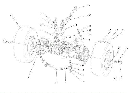Front axle TONKAWA (B&S) 110 4x4 Cat. 2014 Garden tractor