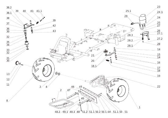 Rear axle TUAREG 92 EVO Cat.2014 Garden tractor
