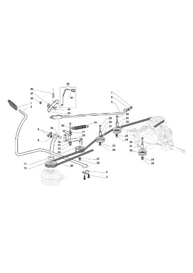 Brake and gearbox controls EF 84/14,5 K H Cat. 2014 Garden tractor