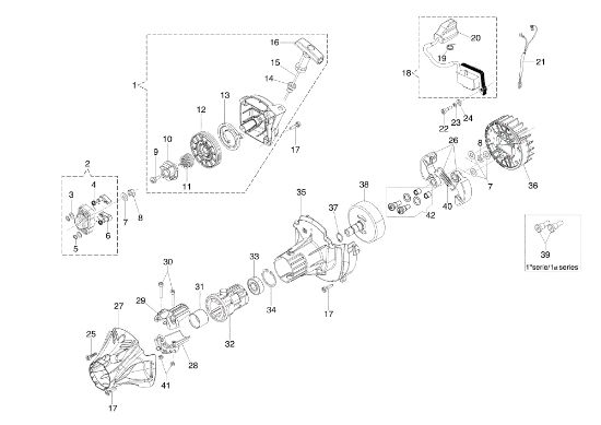 Starter assy and clutch DS 3500 S Brushcutter