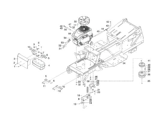 Frame assembly EF 95/16 K H Garden tractor