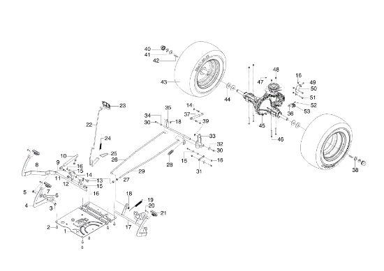 Brake and gearbox controls EF 105/20 H Garden tractor