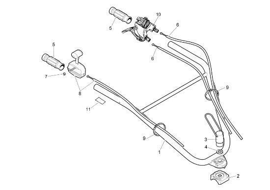 Handle-bar adjustable and control box MZ 2080 RS Rotary tiller
