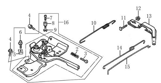 Control lever MZ 2075 RK (K800 H - SN TA32) Rotary tiller