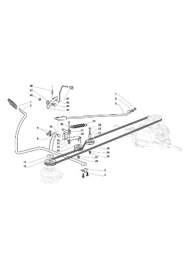 Brake and gearbox controls EF 108L/18,5 H Cat. 2015 Garden tractor