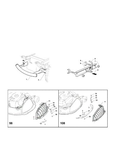 Optional on request EF 108L/18,5 H Cat. 2015 Garden tractor