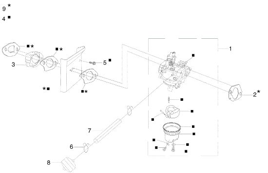 Carburetor ZEPHYR 72/12,5 K H (3in1) Garden tractor