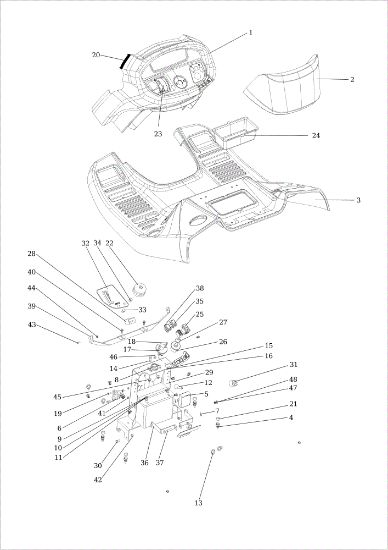 Dashboard EF 106/24 KH (K2400AVD V-twin) Cat. 2015 Garden tractor