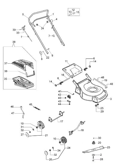 Illustrated parts list LR 44 PBXC COMFORT Lawnmower