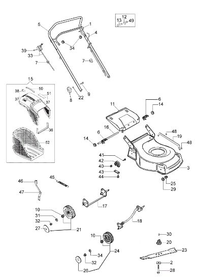 Illustrated parts list LR 44 PBXC COMFORT PLUS Lawnmower