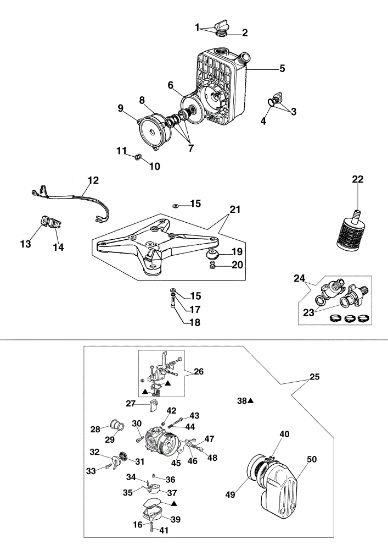 Pump and carburettor PA 1030 Water pump