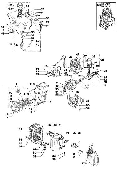 Starter assy and engine PA 1040 Water pump