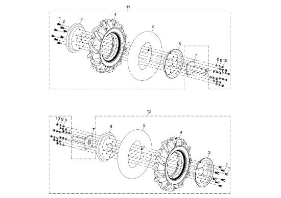 Wheel 3.5-8" MZ 2097 RKS (K800 HC) Rotary tiller