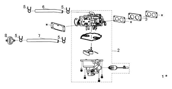 Carburetor EF 106/24 KH 4X4 (K2400AVD V-twin) Cat. 2017 Garden tractor