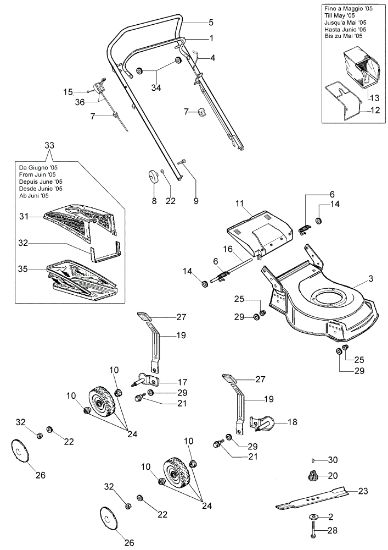 Illustrated parts list LR 48 PH Lawnmower