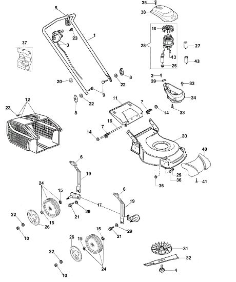 Complete illustrated parts list LR 48 PE COMFORT PLUS (2018) Lawnmower