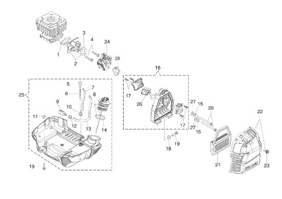 Tank and air filter DS 4000 S Brushcutter